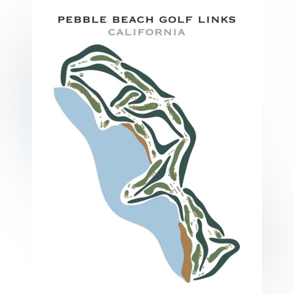 Golf Course Prints 16x20 in. Pebble Beach and Augusta